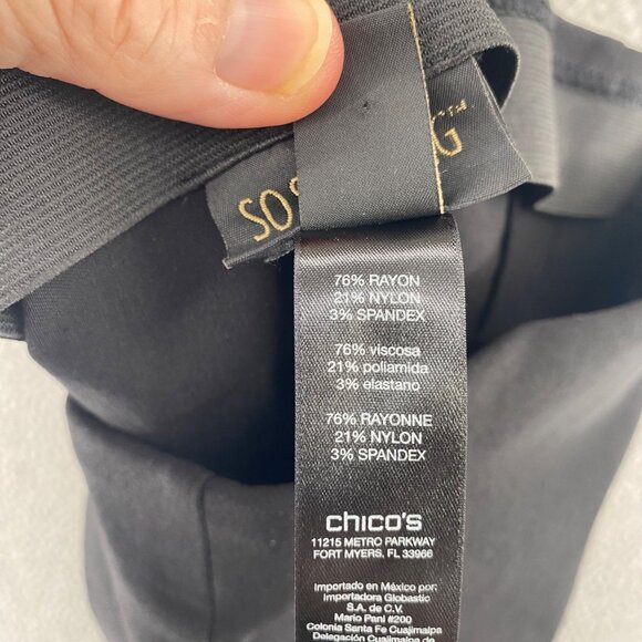 Chicos Pants Womens 2.5 US 14 Black So Slimming Stretch Straight Everyday Casual - Picture 7 of 12